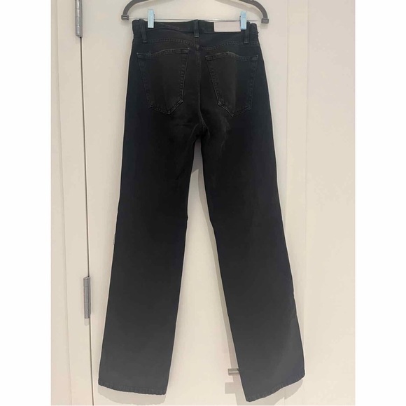 RE/DONE 90s High Rise Loose Ripped Jeans in Washed Black - Picture 4 of 4